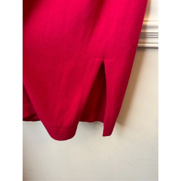 Isaac Mizrahi Midi Sweater Dress sz 1X Petite Ruffle Bell Sleeves fuchsia Holida - Picture 6 of 10